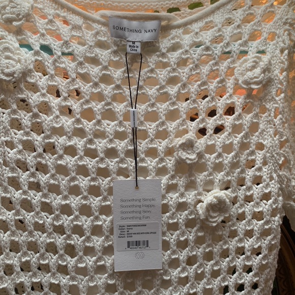 Something Navy Crochet Mini Dress - Picture 5 of 6